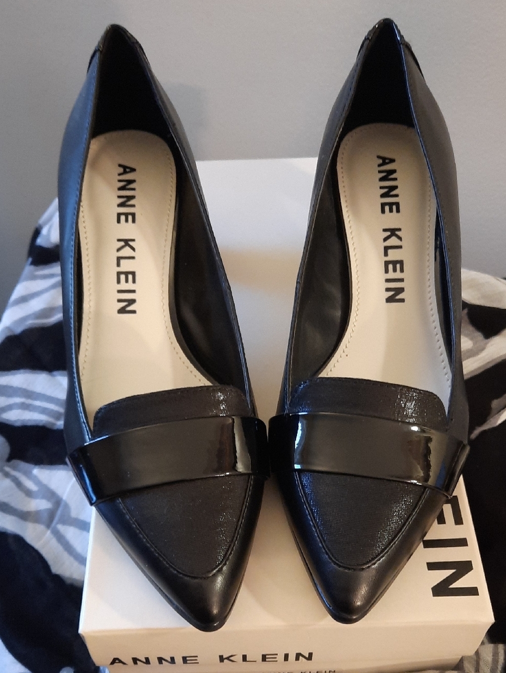 Anne Klein Pointed-Toe Patent Leather Heels